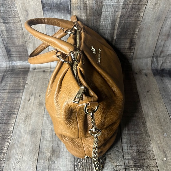 Louis Quatorze Women’s Brown Leather Satchel Shoulder Bag Crossbody Handbag - Picture 10 of 16